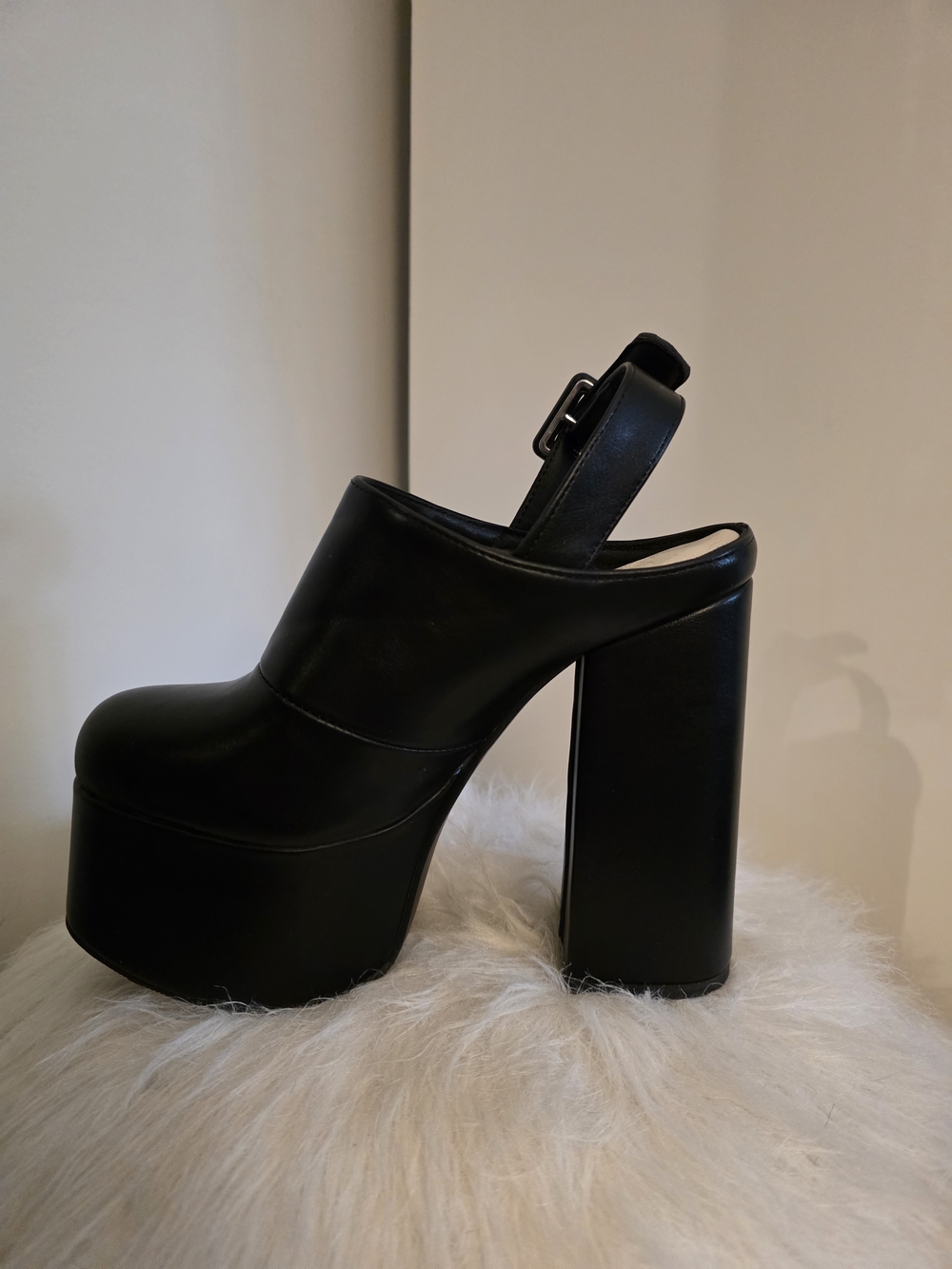 Black Platform Slingback Heels